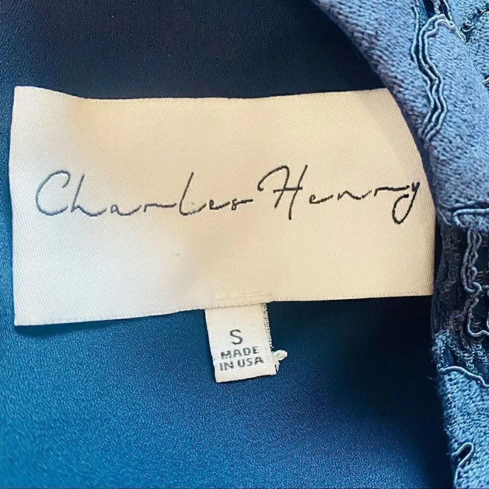 Charles Henry blue floral lace shift dress size small - Picture 5 of 11